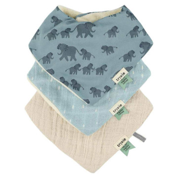 Lot de 3 bavoirs bandana mix Enchanting Elephant Trixie lot
