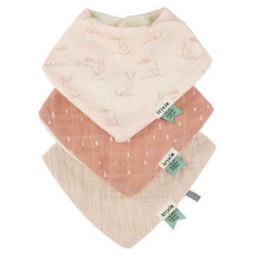Lot de 3 bavoirs bandana mix Rosy Rabbit Trixie lot