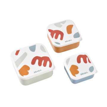 Lot de 3 Boîtes à goûter Playful BEABA face