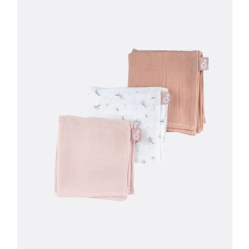 Lot de 3 langes gaze de coton Lovely Flower Pink Babymoov produit
