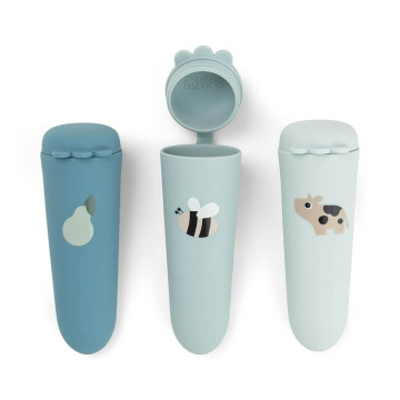 Lot de 3 Moules à glace silicone Dotti Bleu Done By Deer produit 