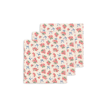 Lot de 3 langes en mousseline GOTS  Bella Rosita Konges Slojd face 