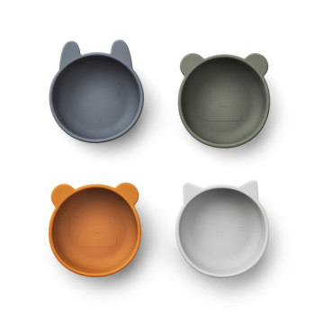 Lot de 4 bols en silicone Iggy Blue mix Liewood Produit face