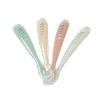 Lot de 4 cuillères d'apprentissage silicone 1er âge Natural Set BEABA produit