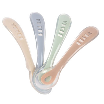 Lot de 4 cuillères silicone 2ème âge Natural set Beaba produit