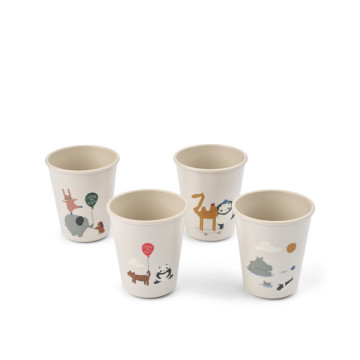 Lot de 4 gobelet Lana Around the world liewood face