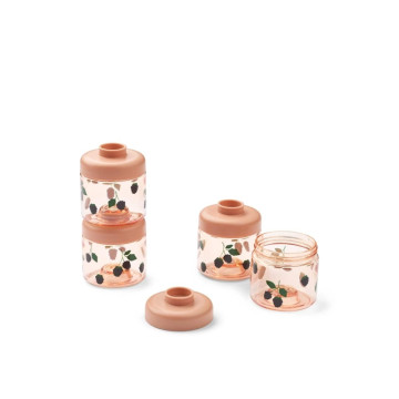 Lot de 4 pots de conservation en tritan Berry / Pale Tuscany LIEWOOD face