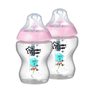 Nouveau visuel lot de 2 biberons 260 ml CTN decore rose tommee tippee bambinou