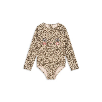 Maillot de bain à manches longues Kitty léopard 24 mois Konges Slojd devant