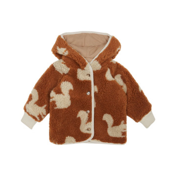 Manteau en fausse fourrure Imprimé Ecureuil Emile & Ida face