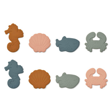 Mini tapis de bain Paola lot de 8 Sea creature / Mustard multi mix Liewood