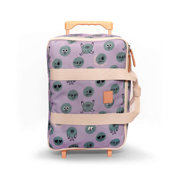 Mini valise à roulettes Funny Crew Jojo Factory face