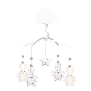mobile-musical-ange lapin-etoiles-trousselier-bambinou