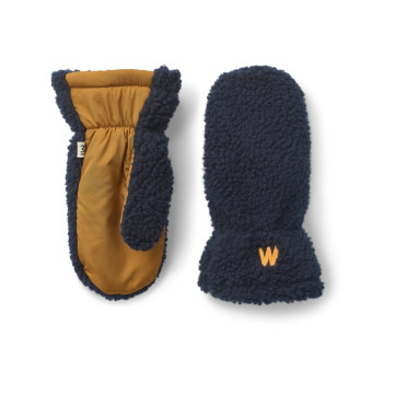 Moufles Grethe Pile Classic navy multi mix LIEWOOD face