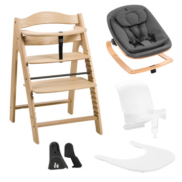 Pack complet Arketa Chaise haute + Transat + Siège bébé + Tablette HAUCK cover