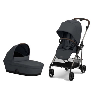 Pack duo poussette compacte Melio 3 Bronze Nacelle Cybex