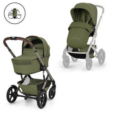 Pack Duo poussette Talos S Lux 2026 + Nacelle pliable Taupe / Moss Green CYBEX produit