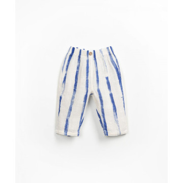 Pantalon à rayures en coton bio Grés risca telo  Play Up face