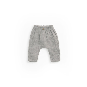 Pantalon en gaze de coton gris Family Play Up