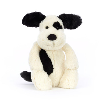 Peluche Bashful Black & Cream Puppy Jellycat produit face