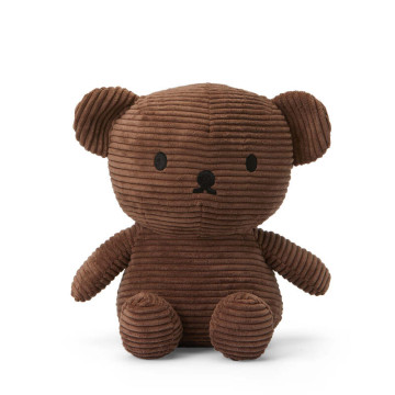 Peluche Boris Velours Côtelé - Marron 24cm Bon Ton Toys