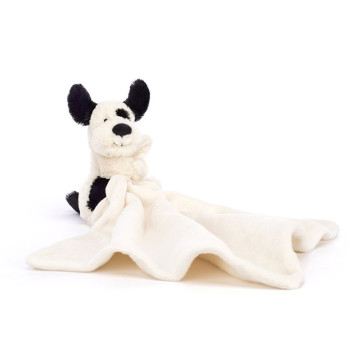Peluche Chien Bashful Black and Cream Puppy avec doudou Jellycat face2