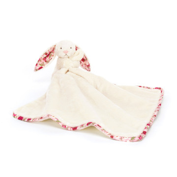 Peluche Lapin Berry Blossom Cream Bunny avec doudou jellycat étalé