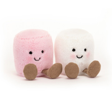 Peluche Marshmallows Rose et Blanc Amuseable Jellycat cote