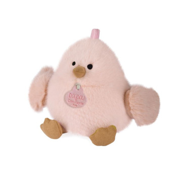 Peluche Poussin Rose Piou Doudou et Compagnie de profil