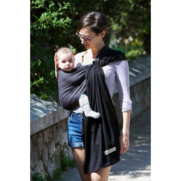 Petite écharpe de portage sans noeud sans Pad Anthracite / Noir Love Radius noeud cravate