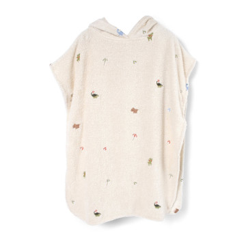  Poncho de plage brodé GOTS - Dino Beach Filibabba produit face 