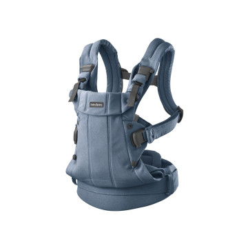 Porte-bébé Harmony Tissé Chiné Bleu Babybjorn face