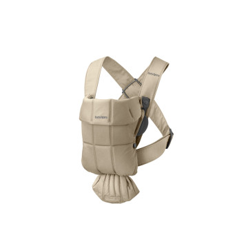 Porte-bébé Mini Tissé Beige Babyjorn produit face
