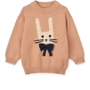 Pull brodé Orlane Lapin Taille 3/4 ans Liewood face 