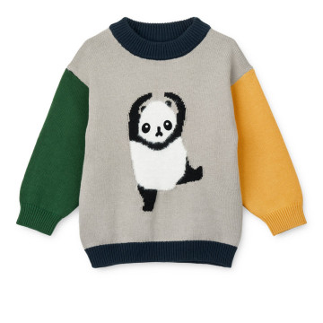 Pull brodé Orlane Panda Taille 3/4 ans Liewood face 
