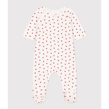 Pyjama bébé coeur en velours Marshmallow Terkuit Petit Bateau produit face