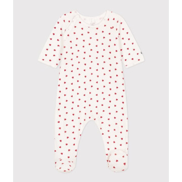 Pyjama bébé coeur en velours Marshmallow Terkuit Petit Bateau produit face