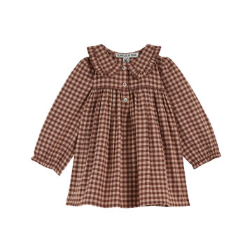 Robe baby doll vichy rose vichy poudre Emile & Ida Produit Face