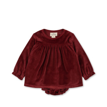 Robe de fêtes pour bébé en velours Red Dahlia KONGES Produit face