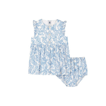 Robe sans manches Fleurs Porcelana Petit Bateau face
