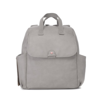 Sac à dos à langer Robyn en cuir vegan Pale Grey Babymel sac