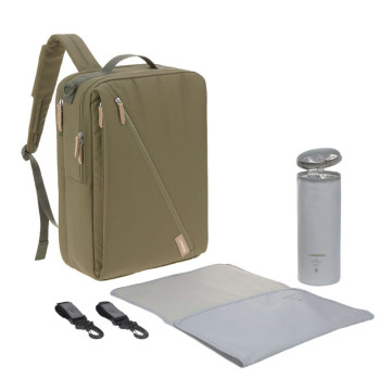 Sac à dos à langer Tidy Talent olive Lassig produit face