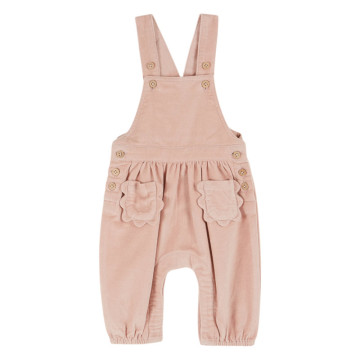 Salopette Bébé Rose Peony en Velours  Emile & Ida face