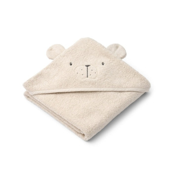 Serviette de bain bébé à capuche Albert Ours polaire Sandy LIEWOOD face