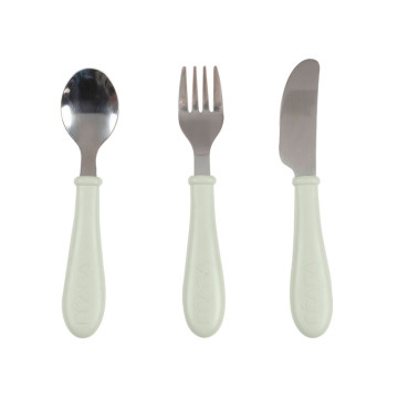 Set de 3 couverts inox Vert de gris Beaba produit