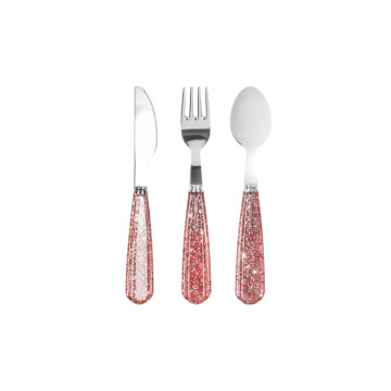 Set de couverts pailletés Blush Konges Slojd face 