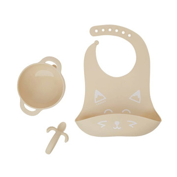 Set repas silicone First'Isy bol, cuillère et bavoir Renard Babymoov