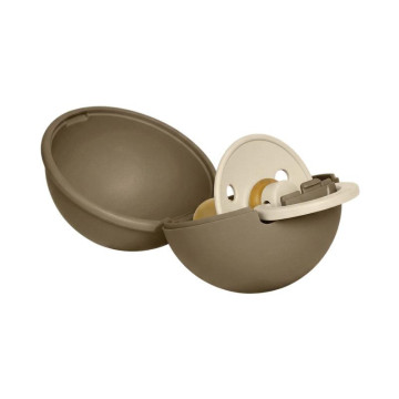 Sucette Colour 6-18 mois et boîte à sucette Mini Vanilla / Dark Oak BIBS ouverte