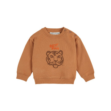 Sweat-shirt tigre coton bio croissant Emile & Ida Produit Face
