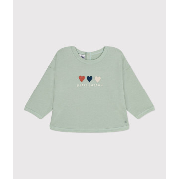 Sweatshirt en molleton bébé Herbier Petit Bateau produit face